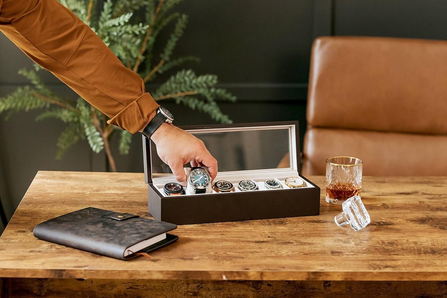 Wood Watch Box Organizer with Glass Display jmyjiu-k0