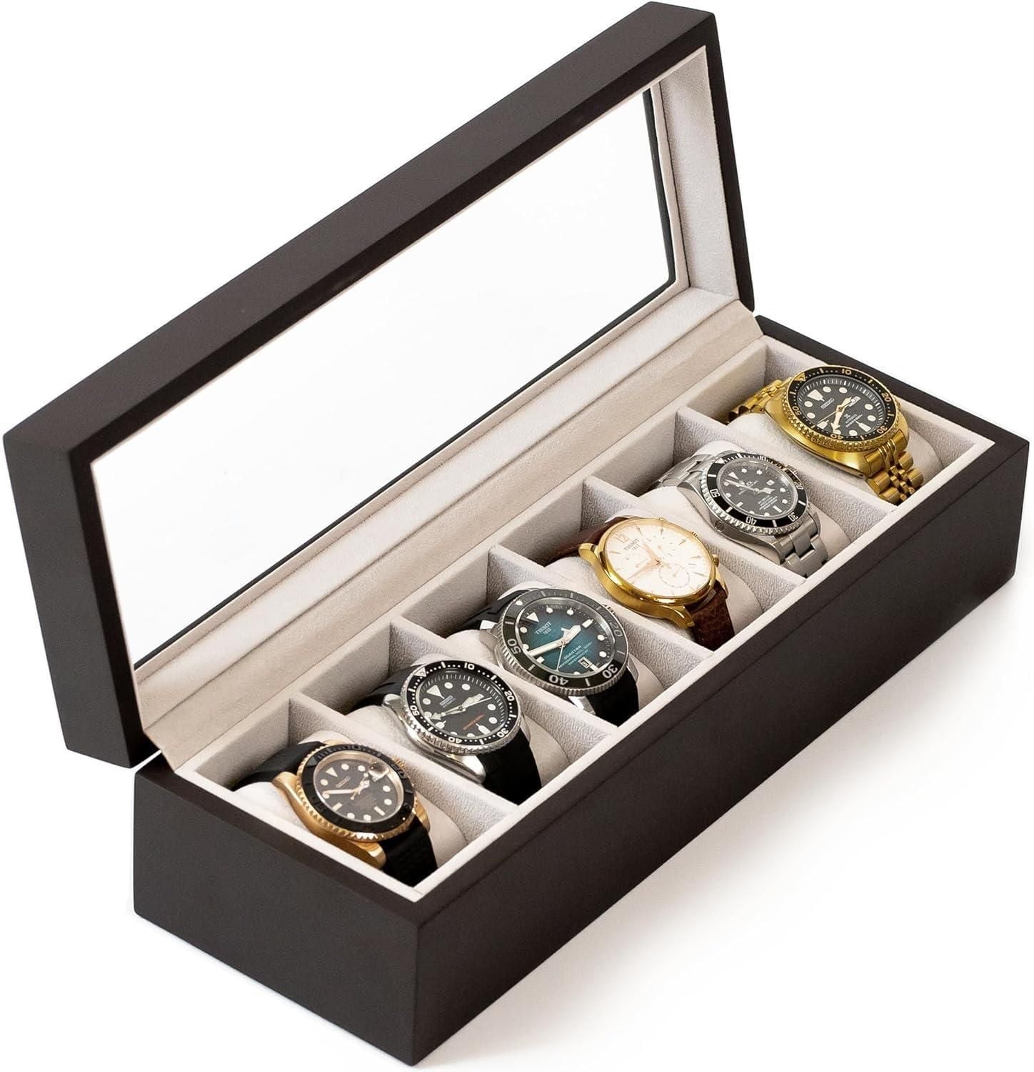 Wood Watch Box Organizer with Glass Display jmyjiu-k0