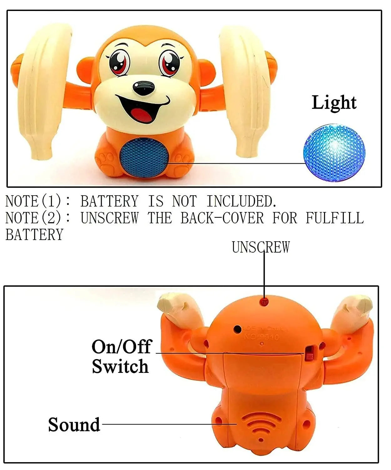 Dancing and Spinning Rolling Doll Tumble Monkey Prime Dukan