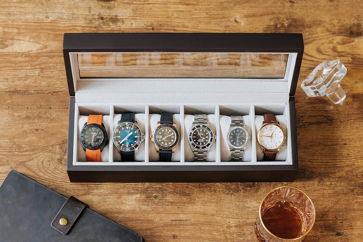 Wood Watch Box Organizer with Glass Display jmyjiu-k0